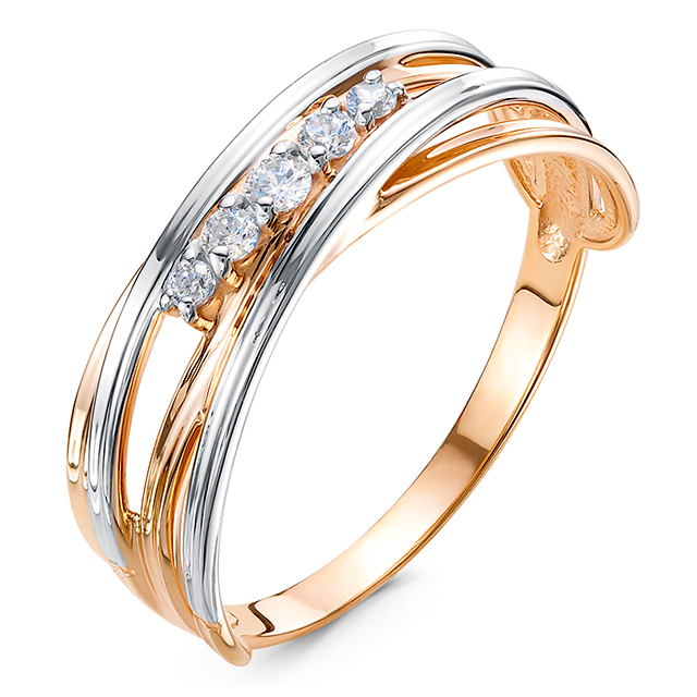 Кольцо, золото, фианит, 1105197